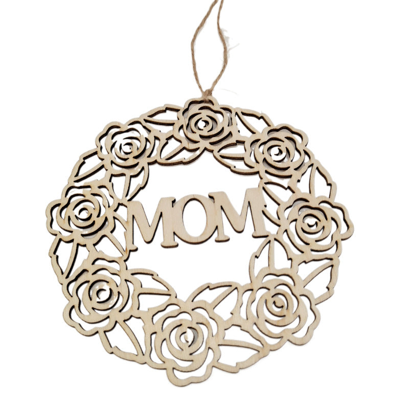 Wholesale Father's Day and Mother's Day Wooden Hollow Decorations
